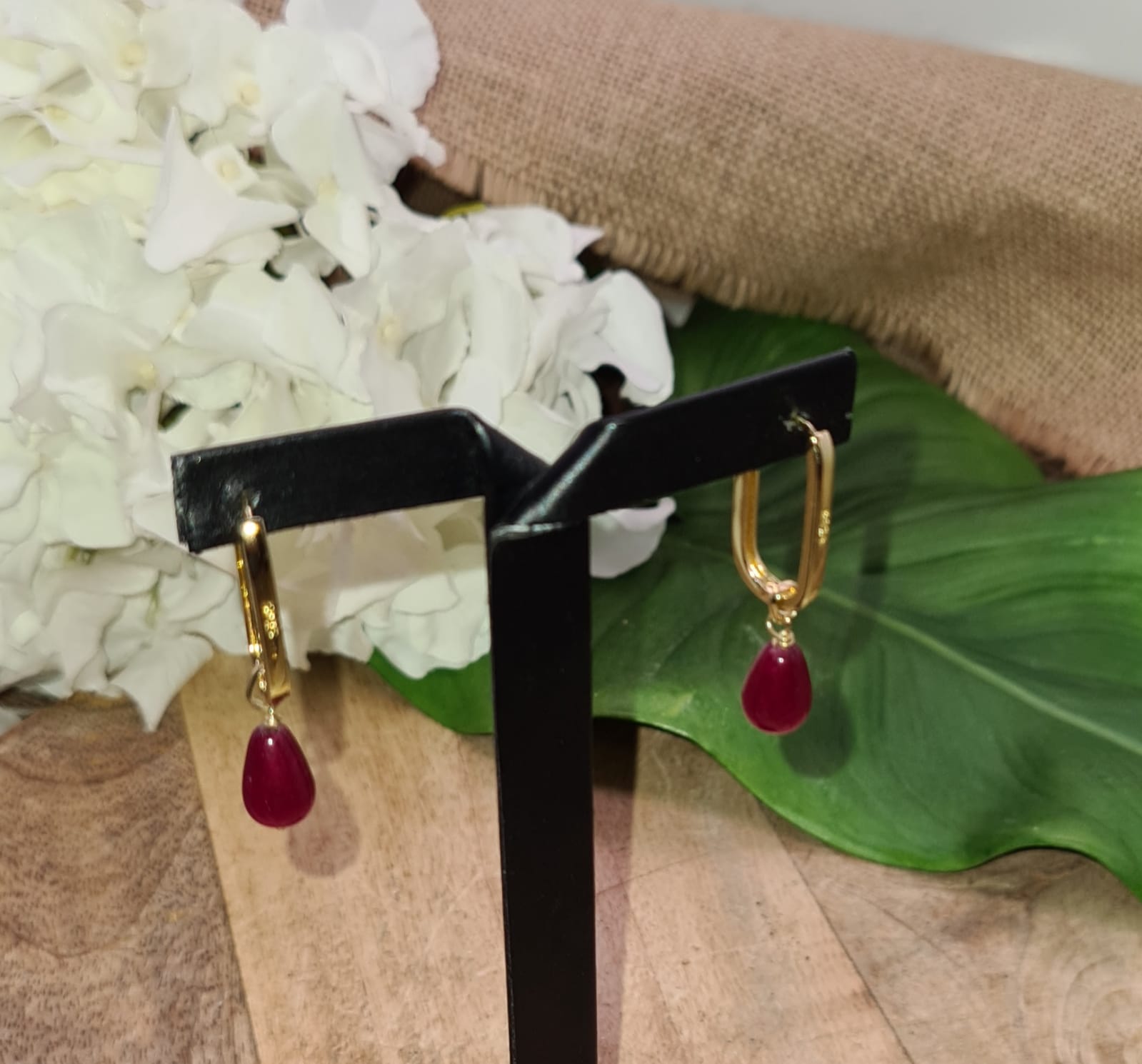 Boucles d'oreilles Joya Rubis drop