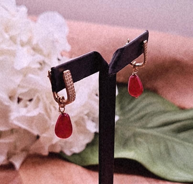 Boucles d'oreilles Lila Rubis drop