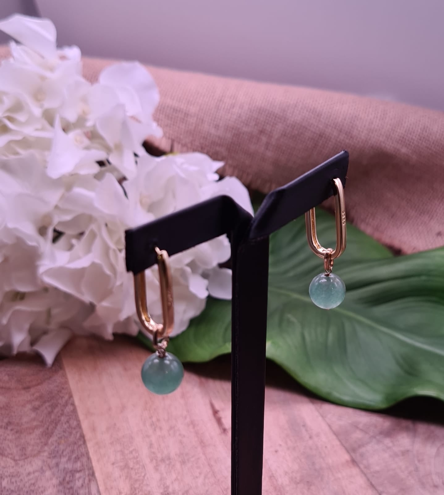 Boucles d'oreilles Joya Jade 10 mm