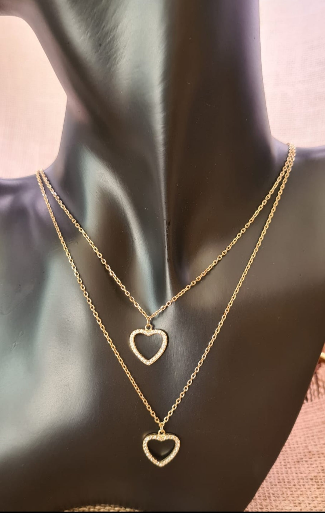 Collier Double hearts