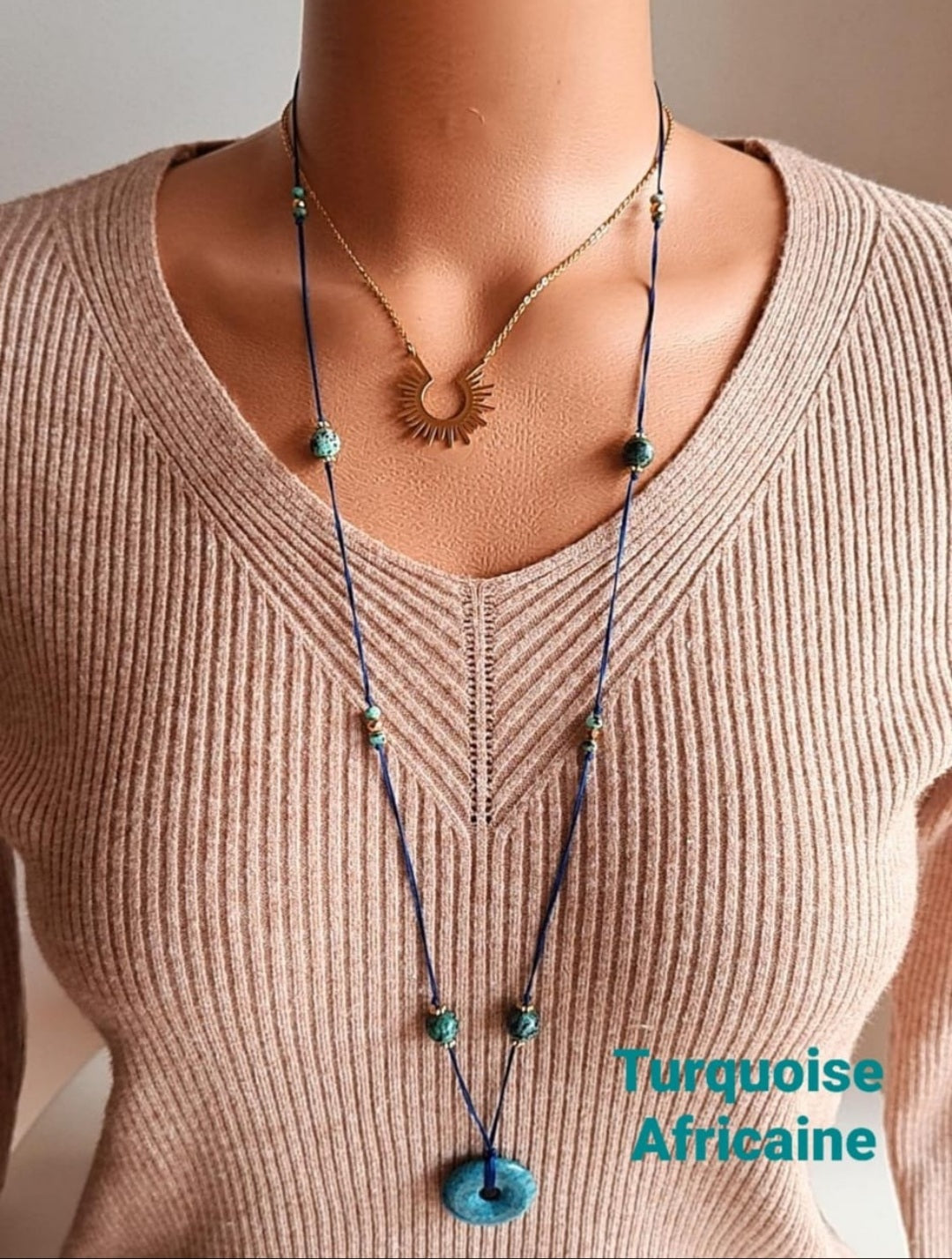 Sautoir Etna Turquoise africaine